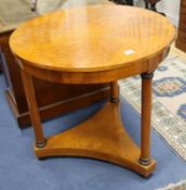 A pair of amboyna centre tables W.85cm