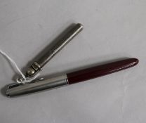 A late 19th/early 20th century white metal telescopic pen by Sampson Mordan & Co in white metal case