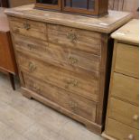 An Edwardian beech chest of drawers W.104cm