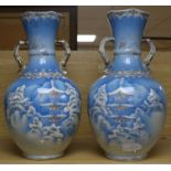 A pair of Japanese vases H.42cm