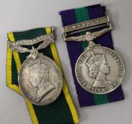 A Territorial Long Service medal and a Malaya medal