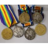 Three pairs of WW1 medals