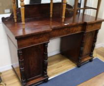 An early Victorian mahogany inverted breakfront pedestal sideboard, W.166cm