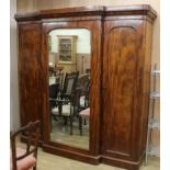 A Victorian mahogany wardrobe W.210cm