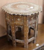 An Anglo-Indian inlaid hardwood table W.41.5cm