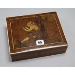 An inlaid walnut box W.24cm D.19cm