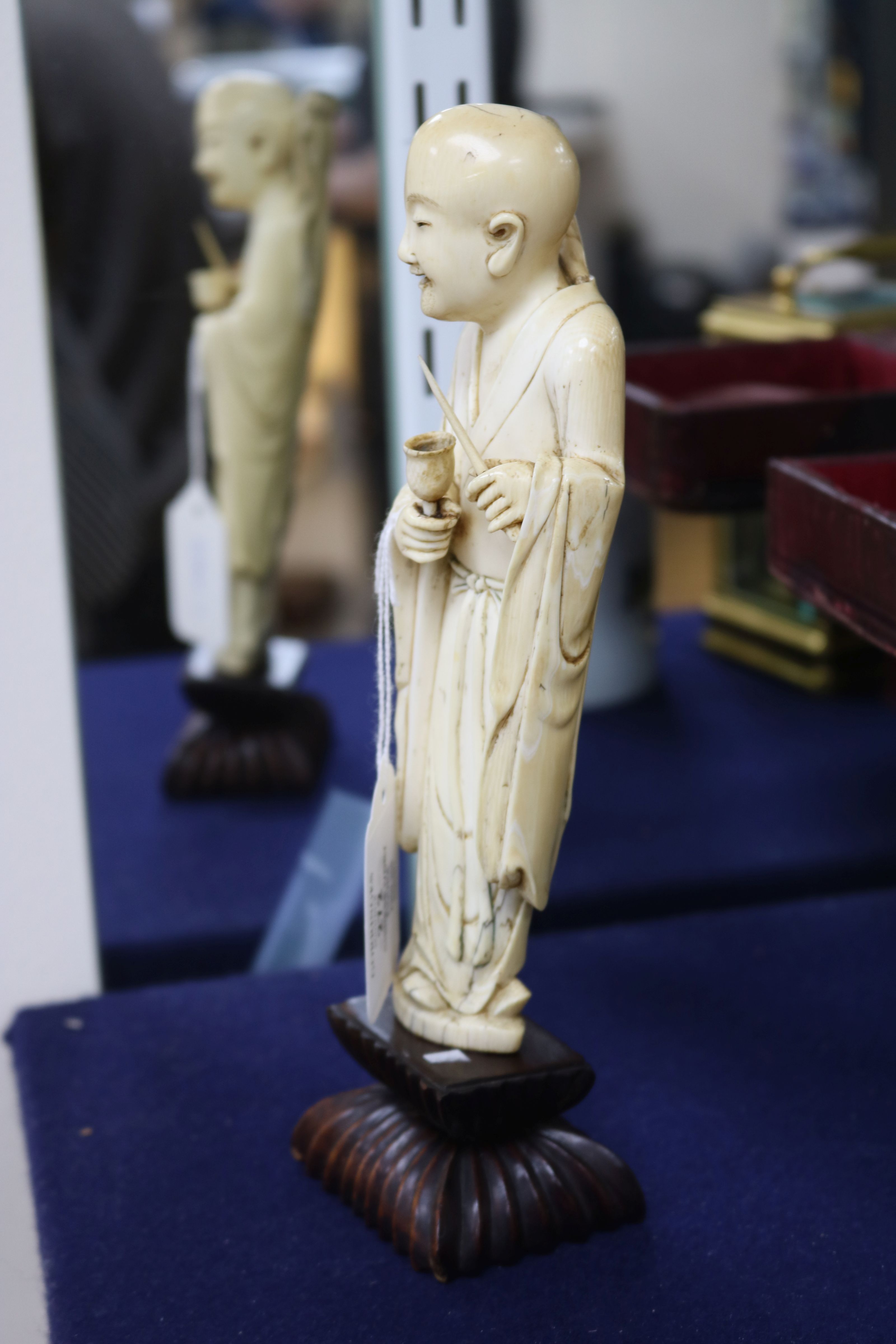 A 19th century Chinese ivory figure of a mohan H.24cm - Image 4 of 6