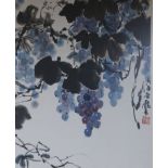 Chinese School (20th Century), watercolour of a grape vine, signed and with seal mark, 59 x 45cm