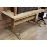 A pine refectory table W.176cm