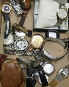 A quantity of assorted wrist watches and pocket watches, including Rotary.