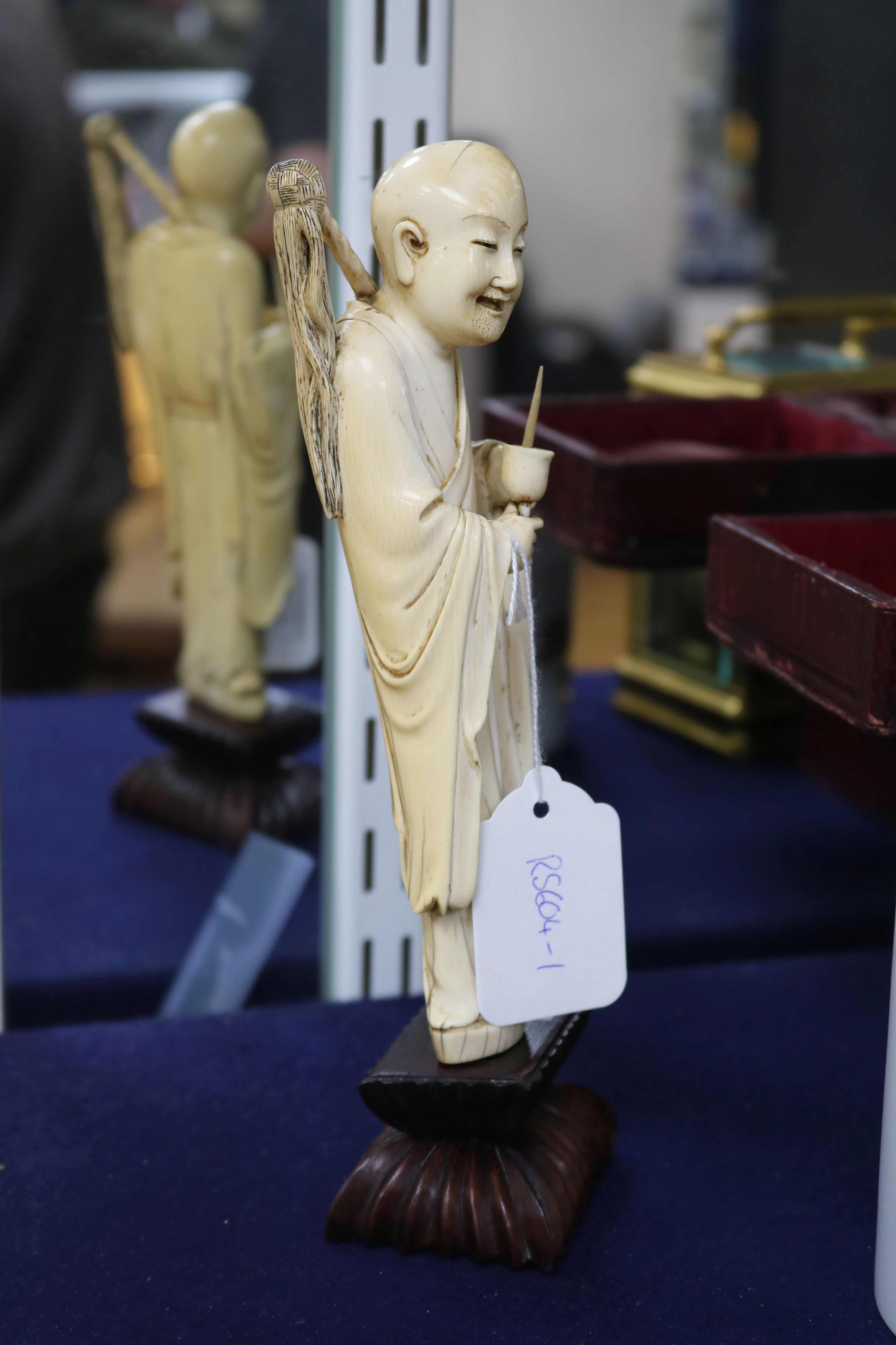 A 19th century Chinese ivory figure of a mohan H.24cm - Image 6 of 6