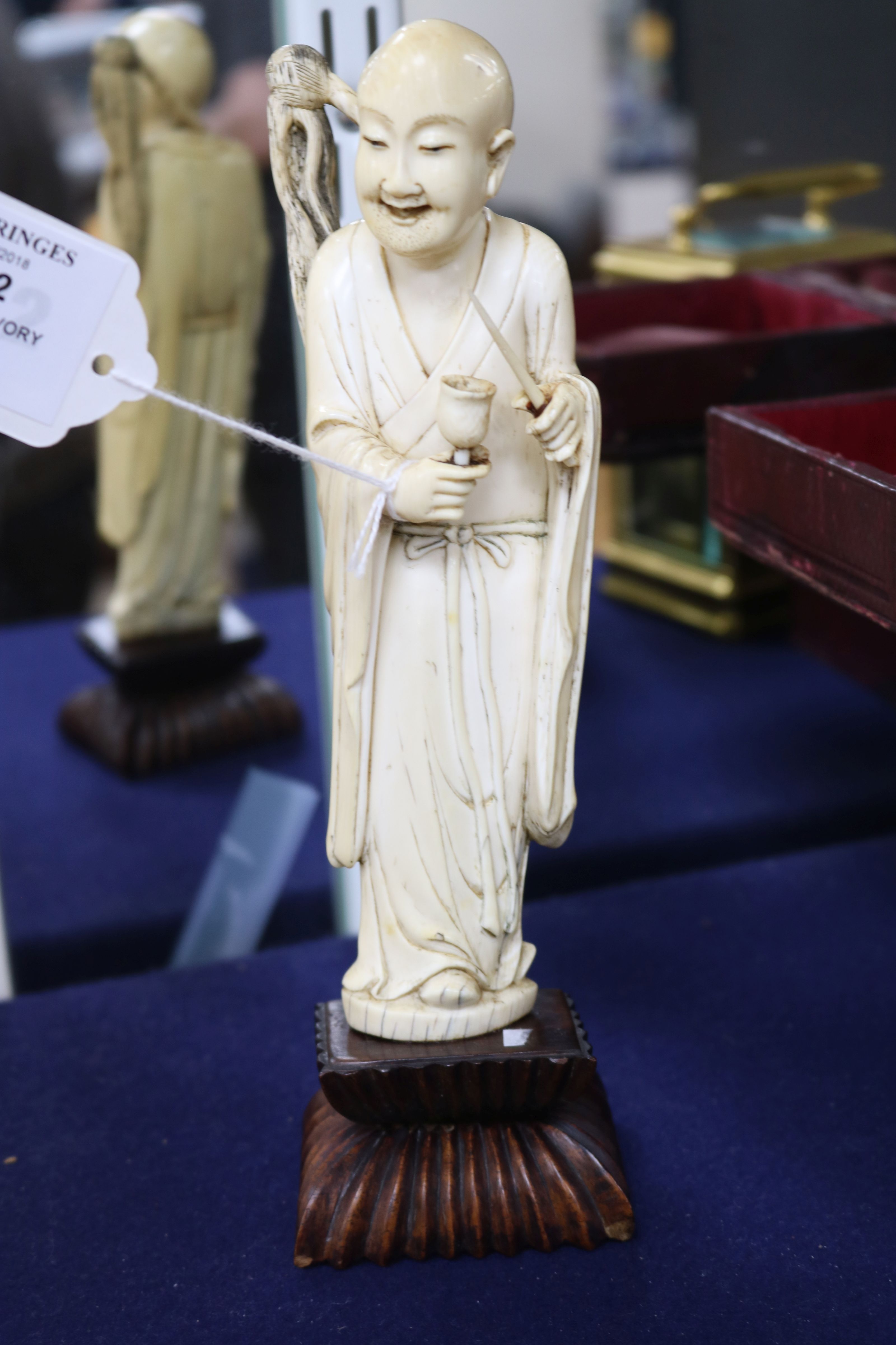 A 19th century Chinese ivory figure of a mohan H.24cm - Image 3 of 6