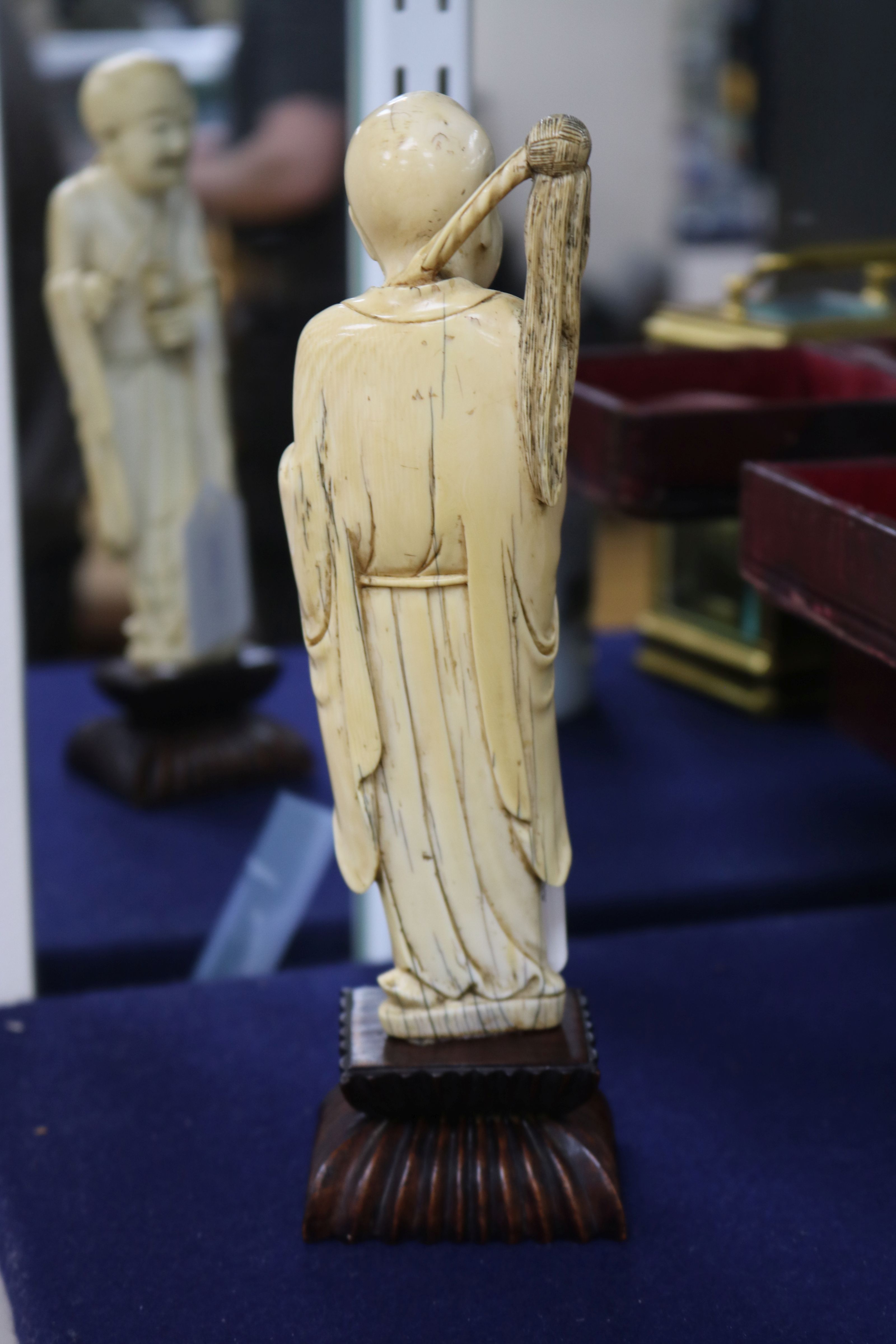 A 19th century Chinese ivory figure of a mohan H.24cm - Image 5 of 6