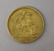 A Victoria 1888 gold full sovereign.