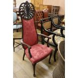 An Edwardian mahogany highback chair