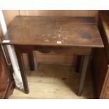 A Georgian oak side table, fitted one small drawer W.76cm