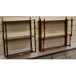 Two small mahogany two tier wall brackets W.48cm, 69cm