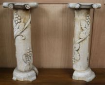 A pair of limewood columns (a.f.) W.23cm