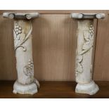 A pair of limewood columns (a.f.) W.23cm