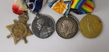 A WW1 Royal Navy Long service and star and pair of Royal Scots medals
