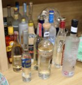 Box Mixed Spirits to include Uluvka, Vodka, Grey Goose Vodka, Excellia Tequila and Clement Rum, some