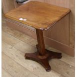 A mid Victorian mahogany rectangular topped tea table, the top 64 x 50cm