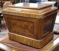 An early 19th century mahogany sarcophagus shaped wine cooler, W.69cm