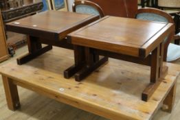 A pair of teak coffee tables, W.152cm