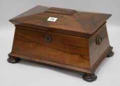 Regency rosewood tea caddy W.37cm x D.24cm