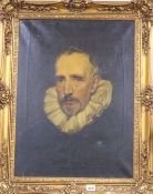 19th Century School, oil on canvas, 17th century style portrait of a bearded gentleman wearing a