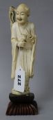 A 19th century Chinese ivory figure of a mohan H.24cm