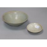 A Chinese Song Qingbai bowl and a Ding type bowl 17cm diam