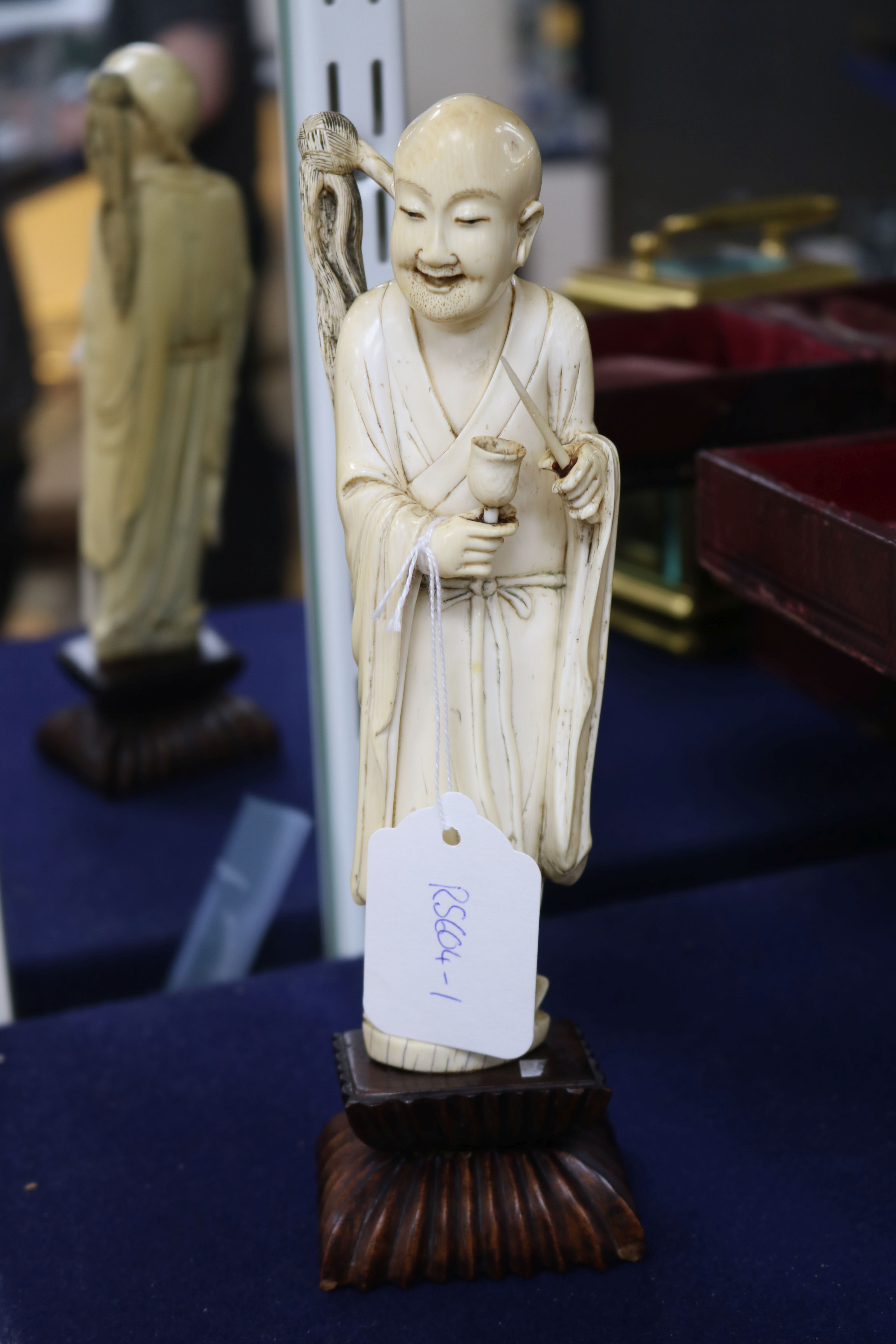 A 19th century Chinese ivory figure of a mohan H.24cm - Image 2 of 6