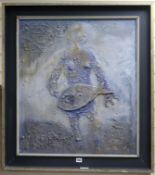 James Palmer, oil on board, The Golden Fish, signed and inscribed verso, 74 x 65cm