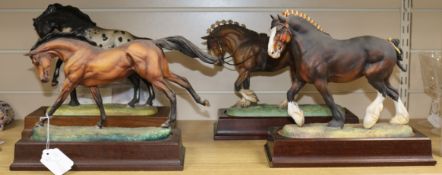 Four Hereford Fine China limited edition horses