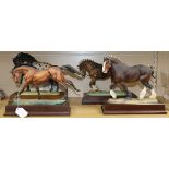 Four Hereford Fine China limited edition horses