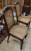 A pair of French beech cane seat chairs