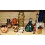 Thirteen various German pottery vases tallest 31cm