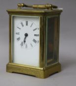 A French brass carriage timepiece