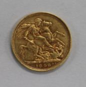 A 1900 Victorian gold full sovereign.