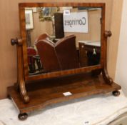 An early Victorian mahogany toilet mirror W.59cm