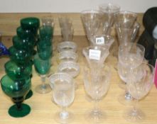 Assorted 19th century and later glassware 9cm - 19.5cm