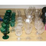 Assorted 19th century and later glassware 9cm - 19.5cm