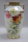 A Japanese hand painted porcelain vase height 31cm