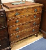 A George III mahogany chest of four long drawers W.90cm