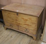 A George III pine mule chest W.94cm