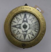 A Dent ship's compass / gimbal diameter 20cm