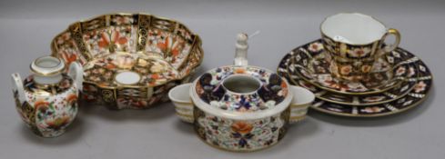 A group of Royal Crown Derby vases bowl diameter 18cm