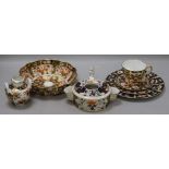 A group of Royal Crown Derby vases bowl diameter 18cm