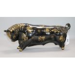 A Wedgwood Barlaston Zodiac black bull height 15cm width 35cm